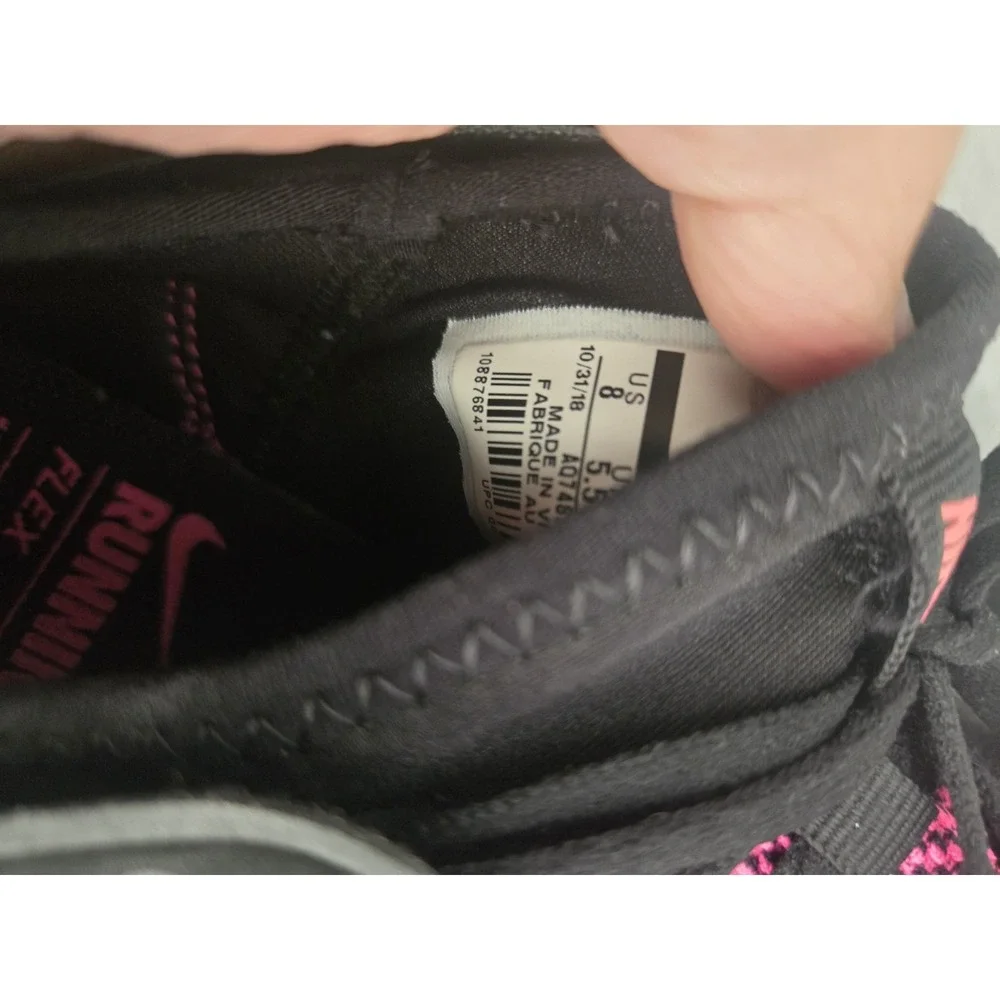 Nike Flex 2019 RN Running Athletic Shoes Women Size 8 Fushia Pink Black